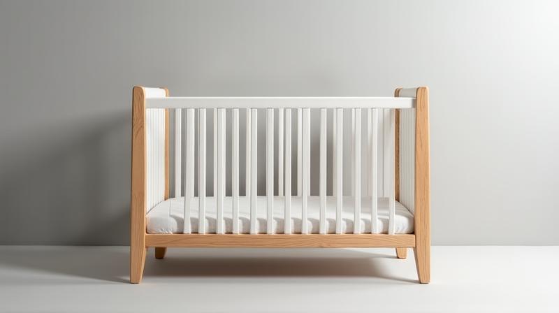 Modern minimal white crib