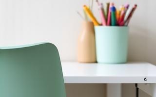 Kids desk with organized storaged